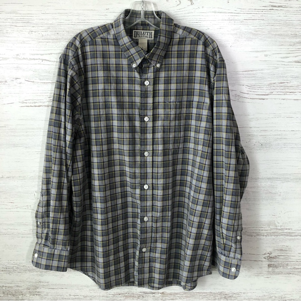 *3/$20* DULUTH Plaid Button Down Shirt 100% Cotton L